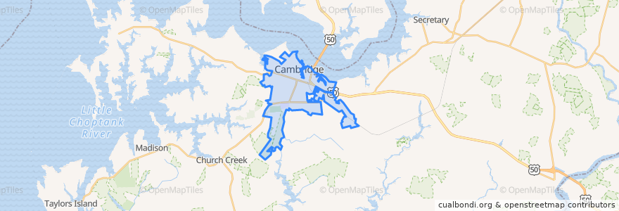 Mapa de ubicacion de Cambridge.