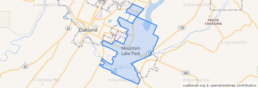 Mapa de ubicacion de Mountain Lake Park.