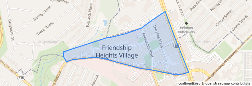 Mapa de ubicacion de Friendship Heights Village.