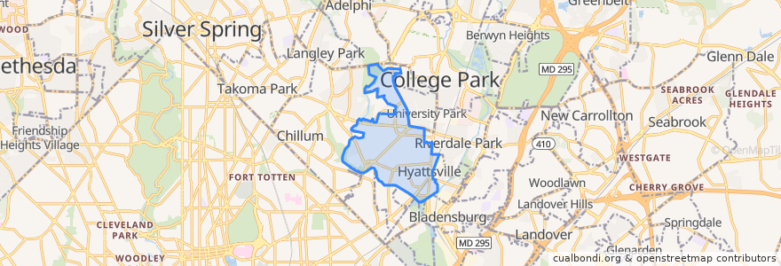 Mapa de ubicacion de Hyattsville.