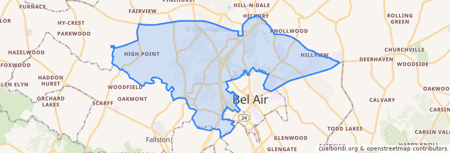 Mapa de ubicacion de Bel Air North.