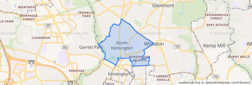 Mapa de ubicacion de North Kensington.