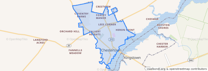 Mapa de ubicacion de Chestertown.