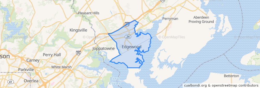 Mapa de ubicacion de Edgewood.