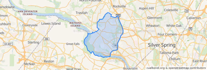 Mapa de ubicacion de Potomac.