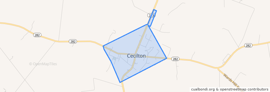 Mapa de ubicacion de Cecilton.