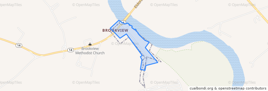 Mapa de ubicacion de Brookview.