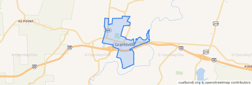 Mapa de ubicacion de Grantsville.