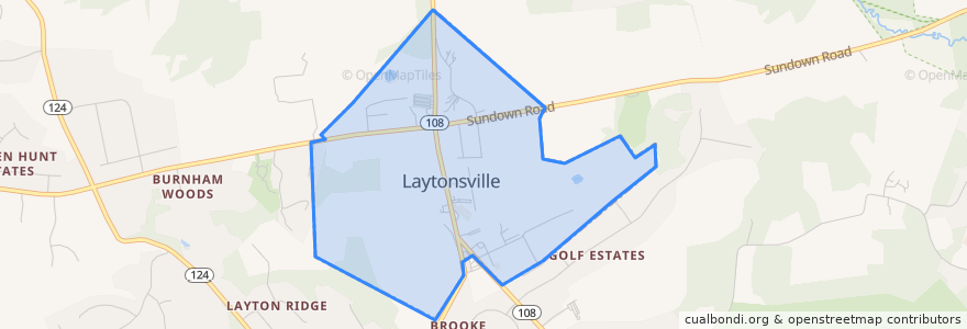 Mapa de ubicacion de Laytonsville.