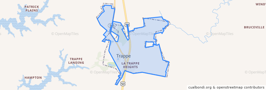 Mapa de ubicacion de Trappe.