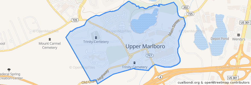 Mapa de ubicacion de Upper Marlboro.