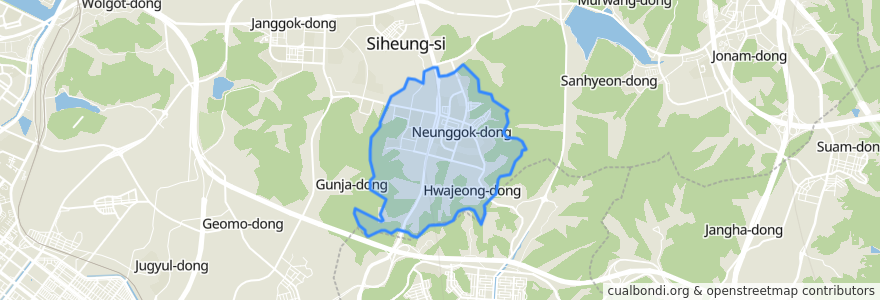 Mapa de ubicacion de Neunggok-dong.