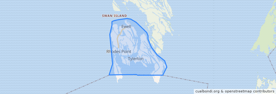 Mapa de ubicacion de Smith Island.