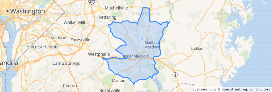 Mapa de ubicacion de Greater Upper Marlboro.