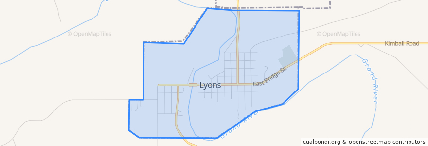 Mapa de ubicacion de Lyons.