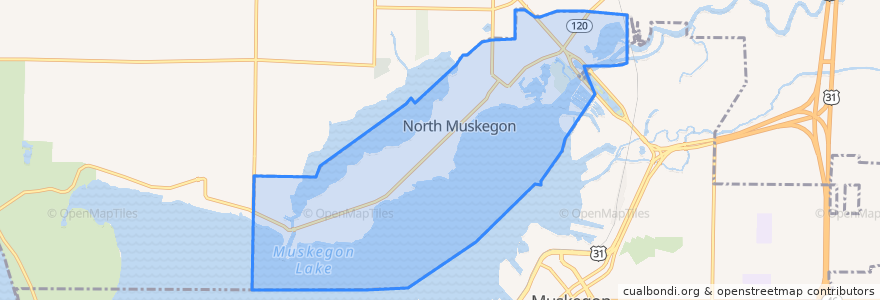 Mapa de ubicacion de North Muskegon.