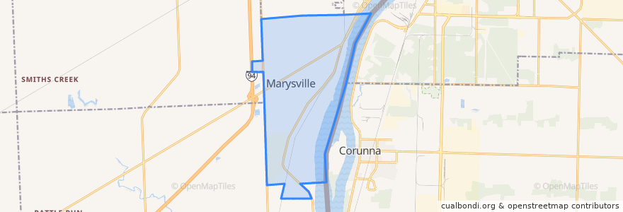 Mapa de ubicacion de Marysville.