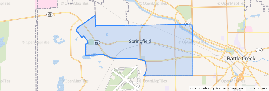 Mapa de ubicacion de Springfield.