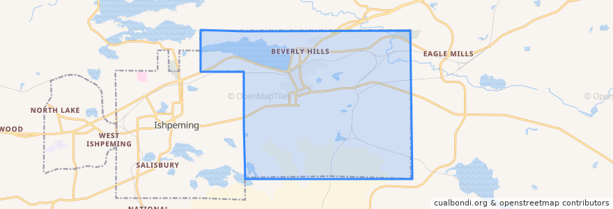 Mapa de ubicacion de Negaunee.