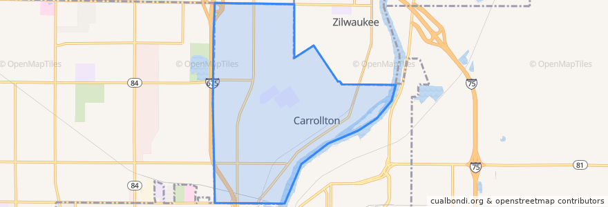 Mapa de ubicacion de Carrollton Township.