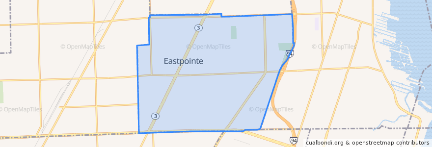 Mapa de ubicacion de Eastpointe.