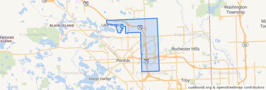 Mapa de ubicacion de Auburn Hills.