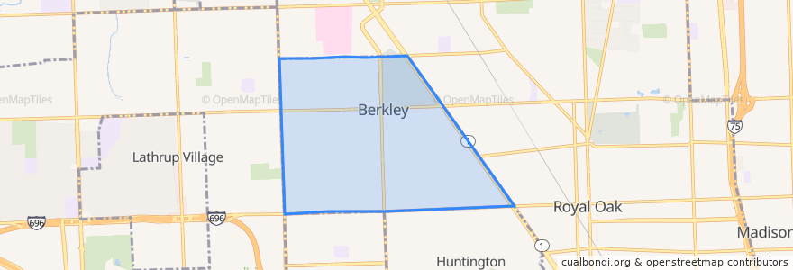 Mapa de ubicacion de Berkley.