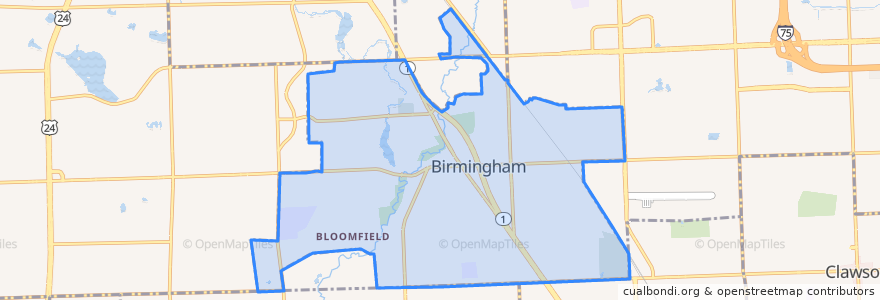 Mapa de ubicacion de Birmingham.