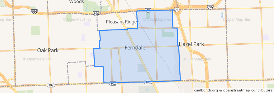 Mapa de ubicacion de Ferndale.