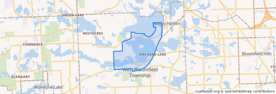 Mapa de ubicacion de Orchard Lake Village.