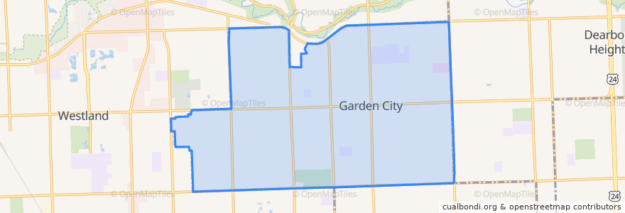 Mapa de ubicacion de Garden City.