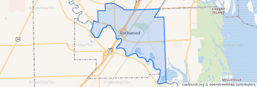 Mapa de ubicacion de Rockwood.