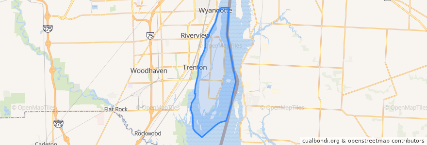 Mapa de ubicacion de Grosse Ile Township.