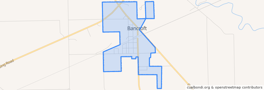 Mapa de ubicacion de Bancroft.