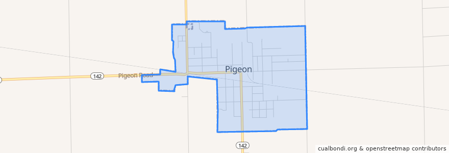 Mapa de ubicacion de Pigeon.