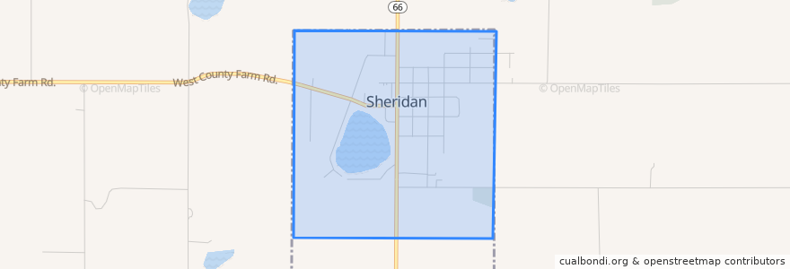 Mapa de ubicacion de Sheridan.