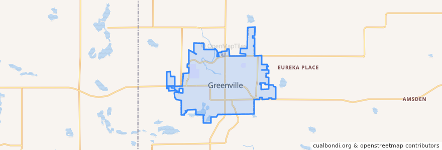 Mapa de ubicacion de Greenville.