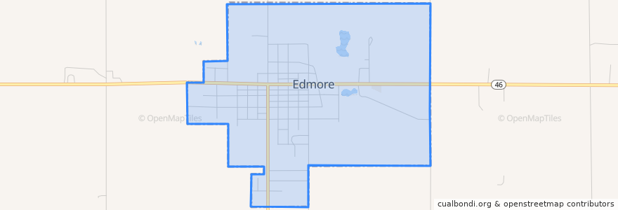 Mapa de ubicacion de Edmore.