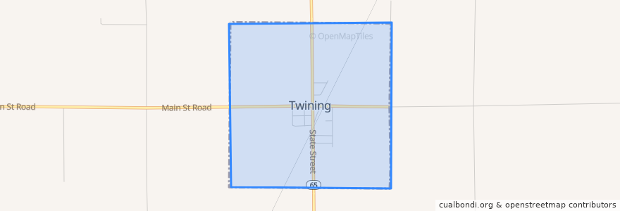 Mapa de ubicacion de Twining.