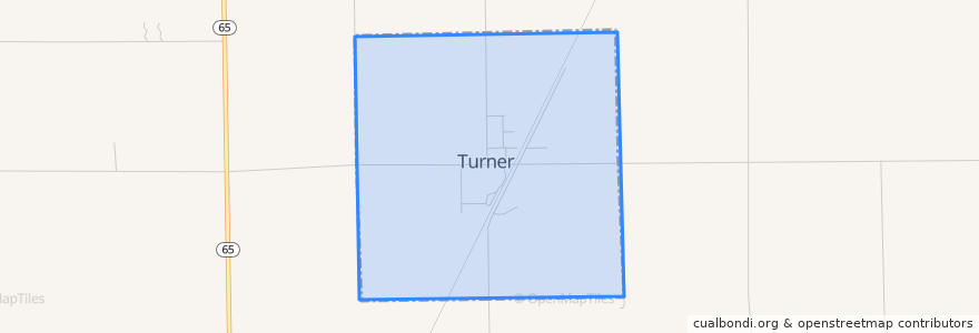 Mapa de ubicacion de Turner.