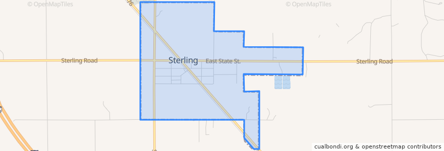 Mapa de ubicacion de Sterling.