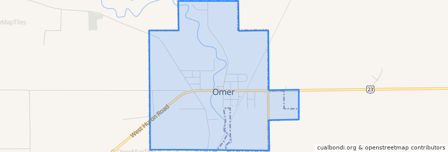 Mapa de ubicacion de Omer.