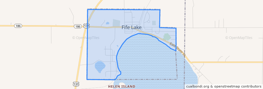 Mapa de ubicacion de Fife Lake.