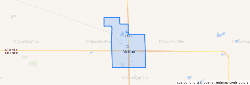 Mapa de ubicacion de McBain.