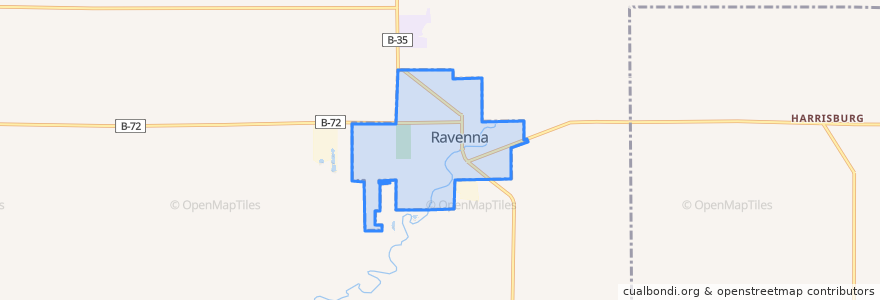 Mapa de ubicacion de Ravenna.