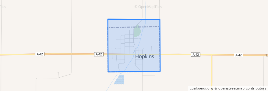 Mapa de ubicacion de Hopkins.