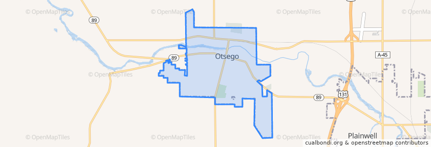 Mapa de ubicacion de Otsego.