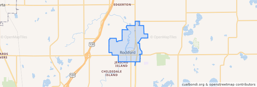 Mapa de ubicacion de Rockford.