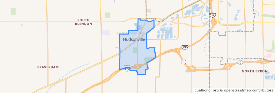 Mapa de ubicacion de Hudsonville.