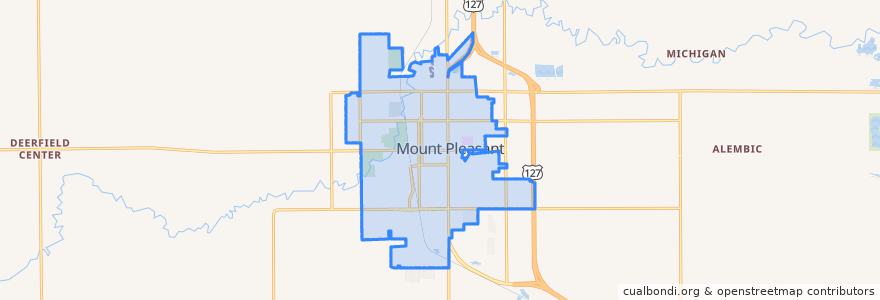 Mapa de ubicacion de Mount Pleasant.